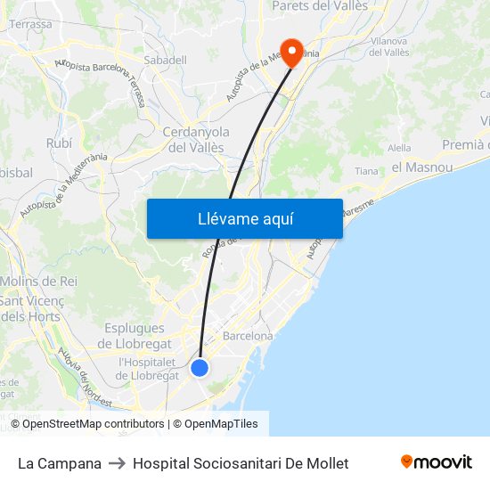 La Campana to Hospital Sociosanitari De Mollet map