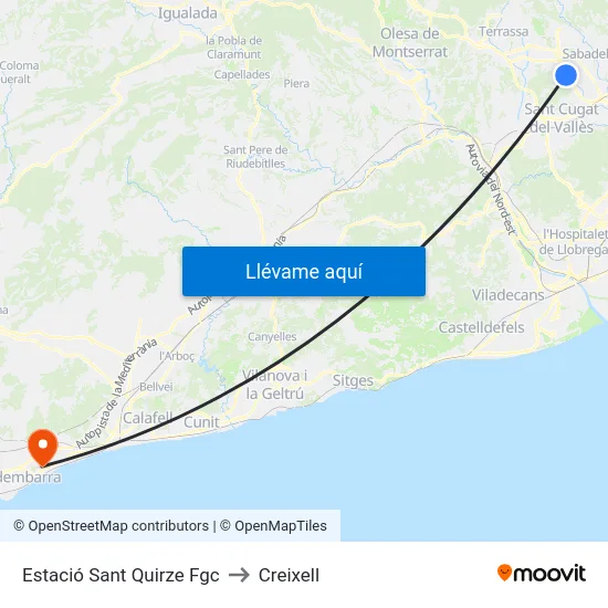 Estació Sant Quirze Fgc to Creixell map