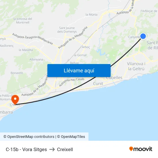 C-15b - Vora Sitges to Creixell map
