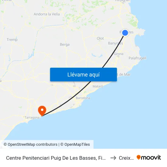 Centre Penitenciari Puig De Les Basses, Figueres to Creixell map