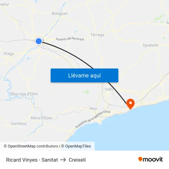 Ricard Vinyes - Sanitat to Creixell map