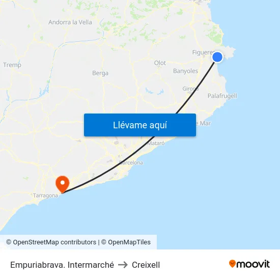 Empuriabrava. Intermarché to Creixell map