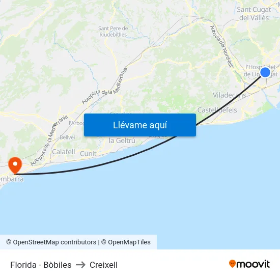 Florida - Bòbiles to Creixell map