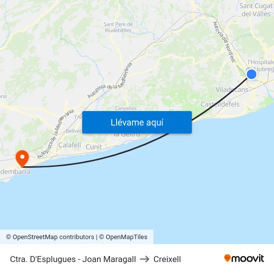 Ctra. D'Esplugues - Joan Maragall to Creixell map