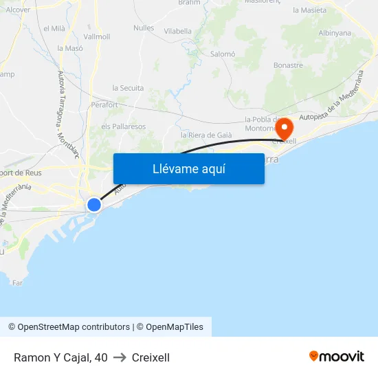 Ramon Y Cajal, 40 to Creixell map