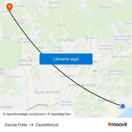 Escola Freta to Castellterçol map