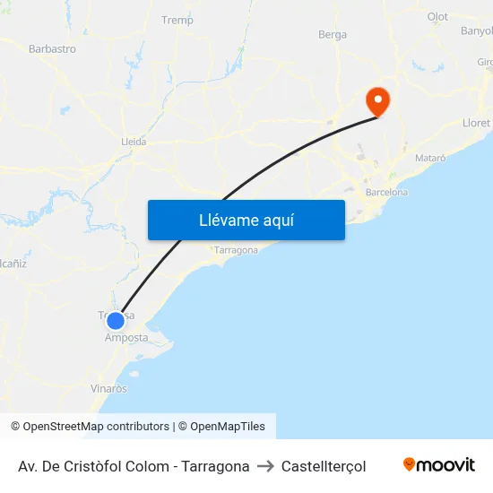 Av. De Cristòfol Colom - Tarragona to Castellterçol map