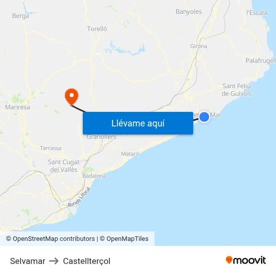 Selvamar to Castellterçol map
