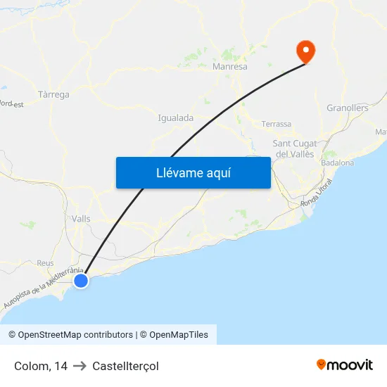 Colom, 14 to Castellterçol map