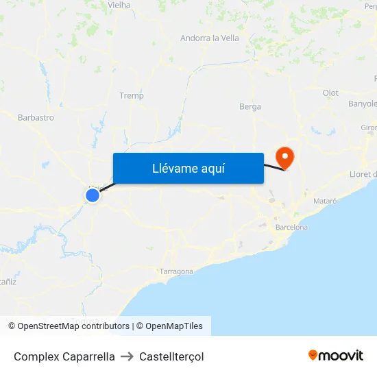 Complex Caparrella to Castellterçol map