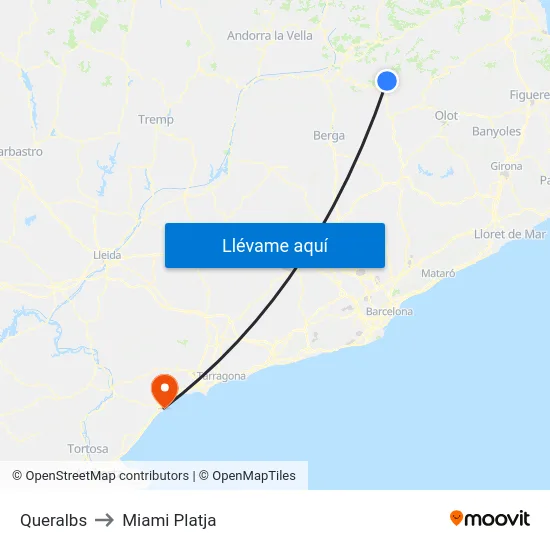 Queralbs to Miami Platja map