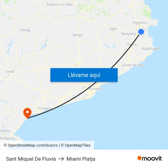 Sant Miquel De Fluvià to Miami Platja map