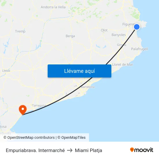 Empuriabrava. Intermarché to Miami Platja map