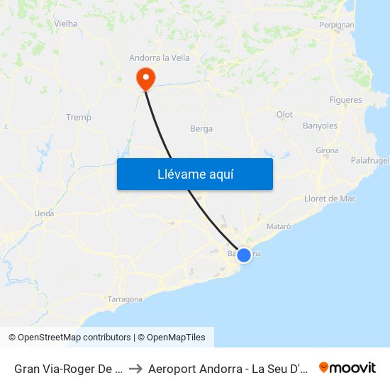 Gran Via-Roger De Flor to Aeroport Andorra - La Seu D'Urgell map