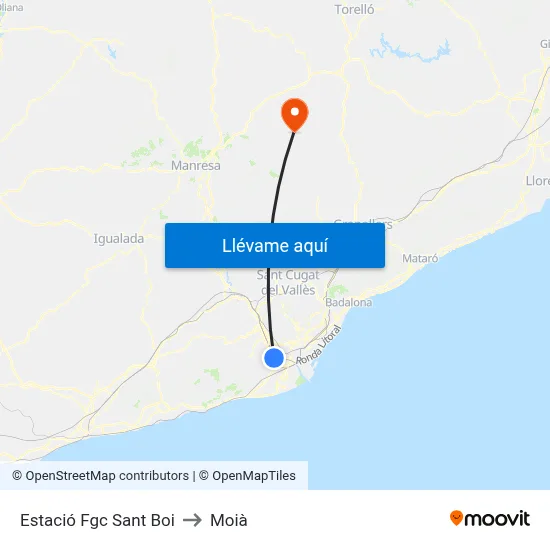 Estació Fgc Sant Boi to Moià map