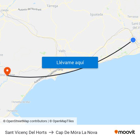 Sant Vicenç Del Horts to Cap De Móra La Nova map