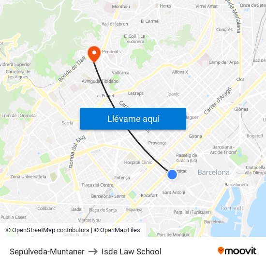 Sepúlveda-Muntaner to Isde Law School map