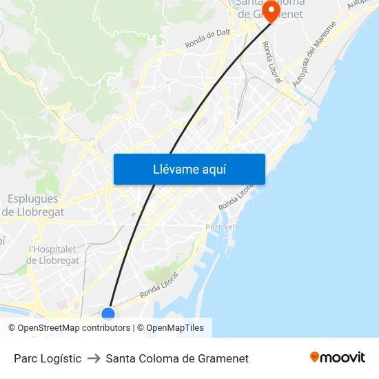 Parc Logístic to Santa Coloma de Gramenet map
