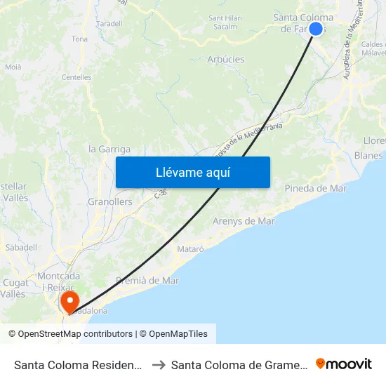 Santa Coloma Residencial to Santa Coloma de Gramenet map