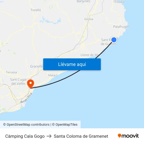 Càmping Cala Gogo to Santa Coloma de Gramenet map