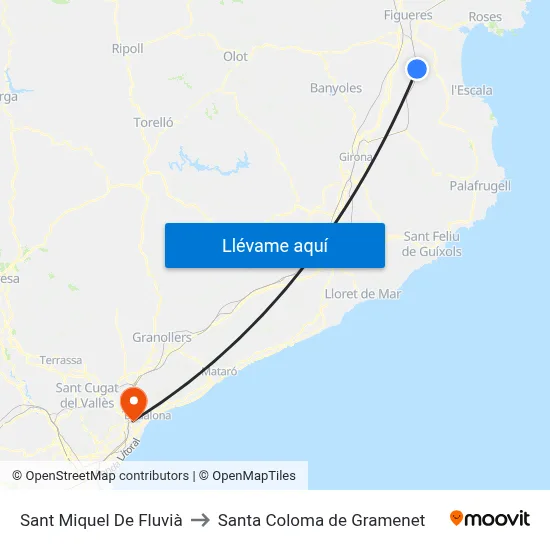 Sant Miquel De Fluvià to Santa Coloma de Gramenet map