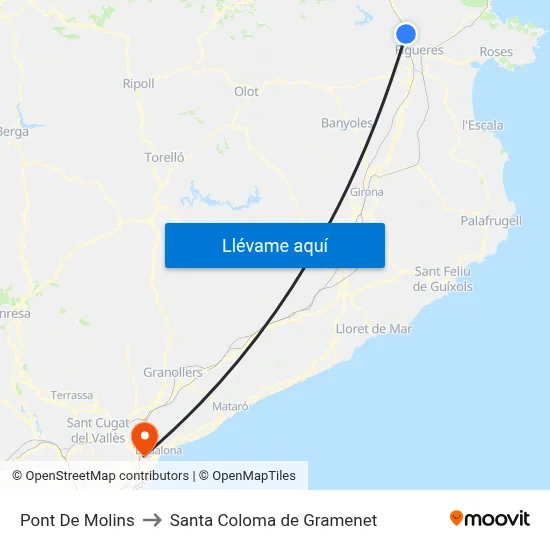 Pont De Molins to Santa Coloma de Gramenet map