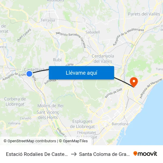 Estació Rodalies to Santa Coloma de Gramenet map