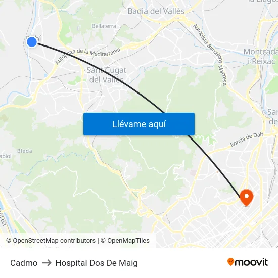 Cadmo to Hospital Dos De Maig map
