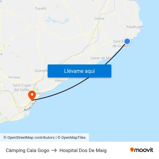 Càmping Cala Gogo to Hospital Dos De Maig map