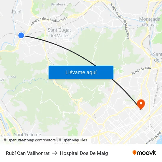 Rubí Can Vallhonrat to Hospital Dos De Maig map