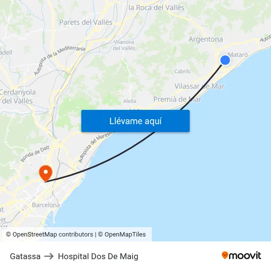 Gatassa to Hospital Dos De Maig map