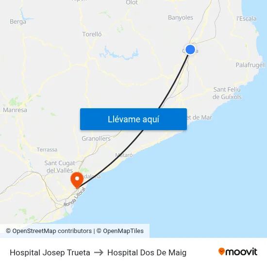 Hospital Josep Trueta to Hospital Dos De Maig map
