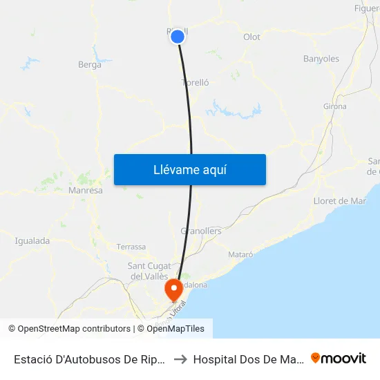 Estació D'Autobusos De Ripoll to Hospital Dos De Maig map