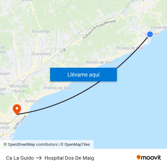 Ca La Guido to Hospital Dos De Maig map