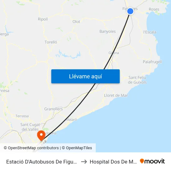 Estació D'Autobusos De Figueres to Hospital Dos De Maig map