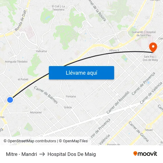 Mitre - Mandri to Hospital Dos De Maig map