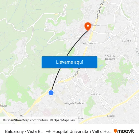 Balsareny - Vista Bella to Hospital Universitari Vall d'Hebron map