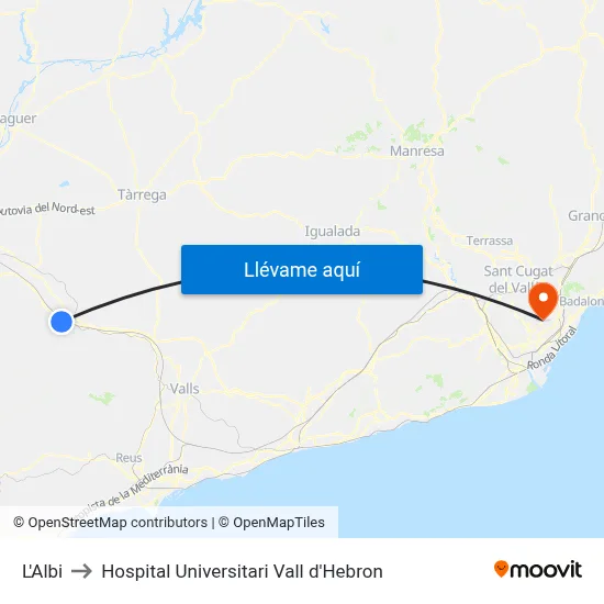 L'Albi to Hospital Universitari Vall d'Hebron map