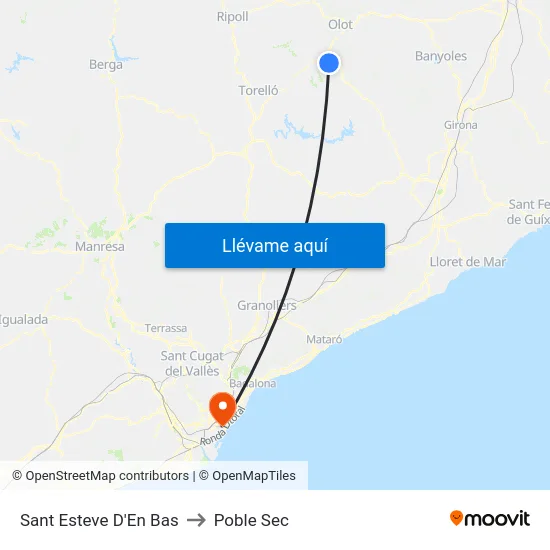 Sant Esteve D'En Bas to Poble Sec map