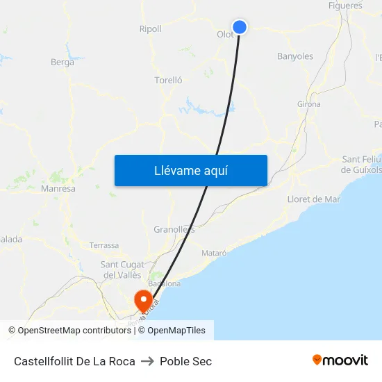 Castellfollit De La Roca to Poble Sec map