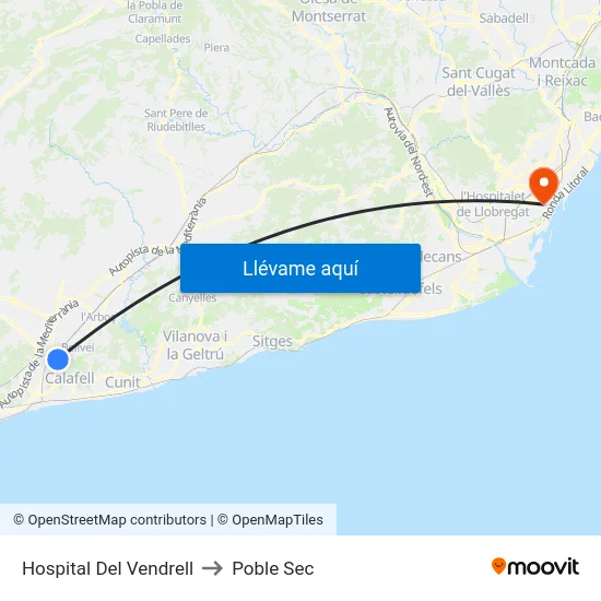 Hospital Del Vendrell to Poble Sec map