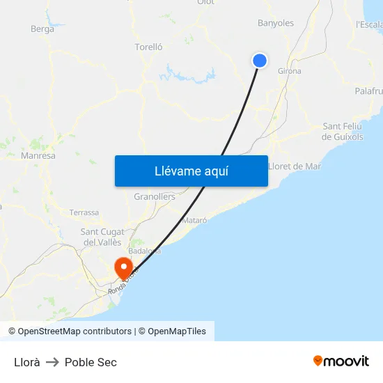 Llorà to Poble Sec map