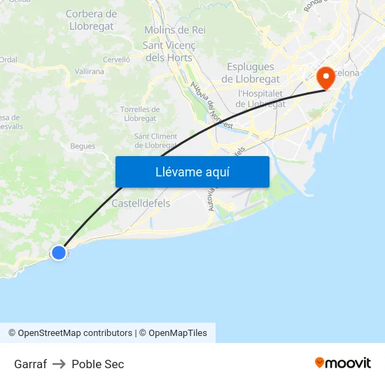 Garraf to Poble Sec map