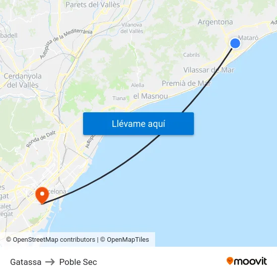 Gatassa to Poble Sec map