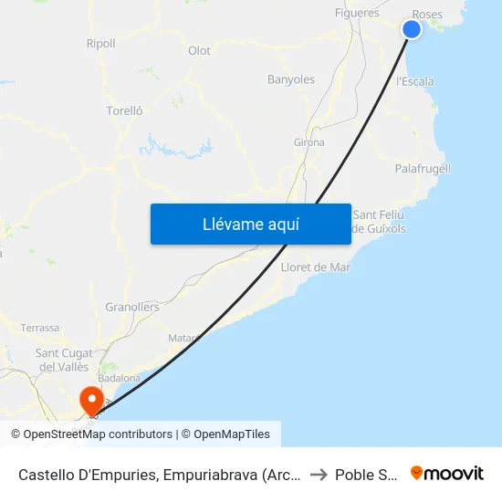 Castello D'Empuries, Empuriabrava (Arcs) to Poble Sec map