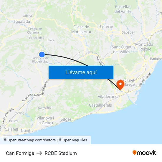 Can Formiga to RCDE Stadium map