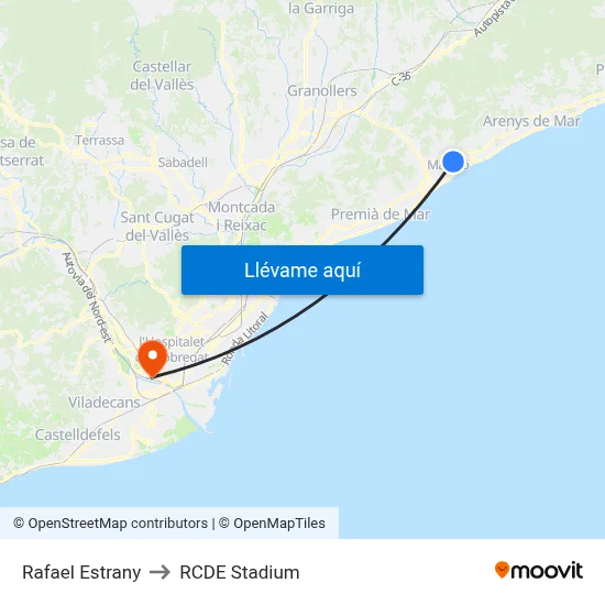 Rafael Estrany to RCDE Stadium map