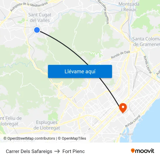 Carrer Dels Safareigs to Fort Pienc map