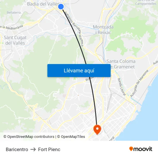Baricentro to Fort Pienc map