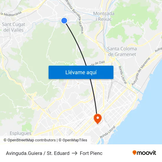 Avinguda.Guiera / St. Eduard to Fort Pienc map